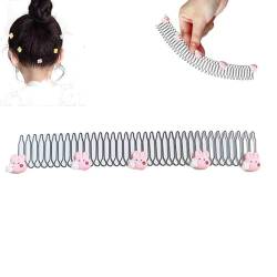 Dehnbare unsichtbare Haarspangen, 1/3 Stück Mädchen U-Form Finishing Fixer Kamm Stirnbänder, flexibles Clip-förmiges Set-Zubehör for Kinder, Kleinkinder, Kinderzubehör (Color : Pink Bunny, Size : 1P von LaoSShu