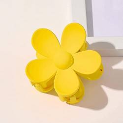 Nette Blume Kralle Clip Haarclips für Frauen Mädchen Kinder, 2/10 Pcs Große Matte Haar Kiefer Clips Teen Mädchen Trendy Stuff Haarclips Für Dicke Haar Zubehör Geschenke (Color : Deep Yellow*2PCS, Si von LaoSShu