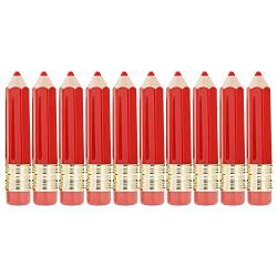 Pencil Lipgloss Schlüsselanhänger, 5 ml Lipgloss-Tuben in Bleistiftform, leere, nachfüllbare Mini-Lippenölflaschen, transparente Lippenbalsamtube, tragbare Lippenglasurbehälter (Color : Red, Size : von LaoSShu