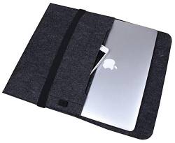 Filz Schutzhülle Laptoptasche Laptophülle Tasche Filztasche Notebooktasche Laptop Sleeve für 11.6-15.6 Zoll Macbook air 17" Dunkel Grau von LaoZan