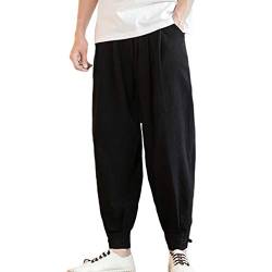 LaoZan Haremshose Männer Herren Hippie Kleidung Pumphose Männer Freizeithose Fitness Hippie Schlupfhose (Kaffee, Asia M) von LaoZan