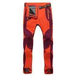 LaoZan Unisex Wasserdicht Wanderhose Outdoor-Hose Schnel Trocknend Elastisch Reißverschluss Off Trail Hose für Wandern Reisen Angeln Camping (Orange(Damen),L) von LaoZan