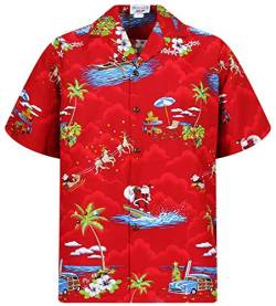 P.L.A. PLA Original Hawaiihemd, Weihnachten, Christmas Allover, Rot, L von Lapa