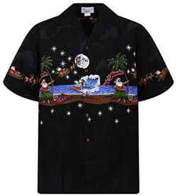 P.L.A. PLA Original Hawaiihemd, Weihnachten, Christmas Brustdruck, Schwarz, L von Lapa