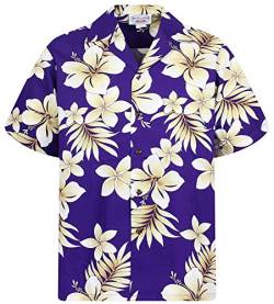 P.L.A. Pacific Legend Original Hawaiihemd, Kurzarm, Goldblume, Violett, 3XL von Lapa