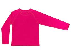 Kinder UV Schutz T-Shirt Langarm Badeanzug Surfen Schwimmen Strand (Code 6016), Neonpink, 10 Jahre von Laphilo