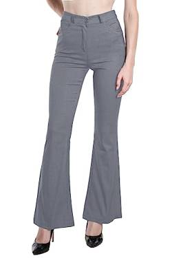 Laphilo Damen-Hose mit ausgestelltem Denim-Effekt, dehnbar, hohe Taille, Skinny, Push-up, Pfote, Elefant, Glocke, aus Denim Slim Fit, Code 3050, dunkelgrau, S von Laphilo