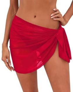 Laphilo Pareo 6089 Chiffon-Strampelanzug für Damen, kurz, Strand, Strand, rot, onesize von Laphilo