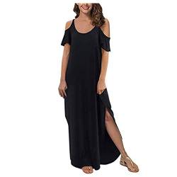 Damen Kleider Strandkleid Boho Tunika Sommerkleid V-Ausschnitt Blumenkleid Lose A-Linie 3/4-Arm Tunika Mini Kleider von Lapirek