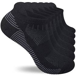 Lapulas Sneaker Socken Herren Damen 39-42 43-46 47-50 35-38 Sportsocken Gepolsterte Laufsocken, Atmungsaktiv Baumwolle Socken mit Frotteesohle Antirutsch Bequeme Kurze Socken 6 Paar von Lapulas