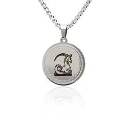 LaraZeidler Berlin Sternzeichen Kette Steinbock für Damen und Herren Tierkreis Sternbild Zodiac Anhänger aus Edelstahl individuelle Kettenlänge wählbar. von LaraZeidler Berlin