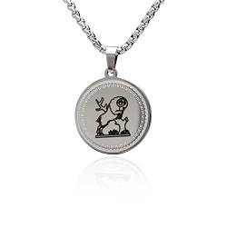 LaraZeidler Berlin Sternzeichen Kette Widder für Damen und Herren Tierkreis Sternbild Zodiac Anhänger aus Edelstahl individuelle Kettenlänge wählbar. von LaraZeidler Berlin