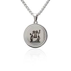 LaraZeidler Berlin Sternzeichen Kette Zwilling für Damen und Herren Tierkreis Sternbild Zodiac Anhänger aus Edelstahl individuelle Kettenlänge wählbar. von LaraZeidler Berlin