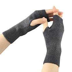 Larcele Kaschmir Damenwärmer Fingerlose Handschuhe BZST-02 (Dunkel Grau) von Larcele