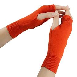 Larcele Kaschmir Damenwärmer Fingerlose Handschuhe BZST-02 (Orange) von Larcele