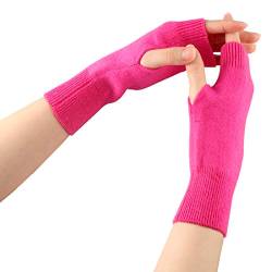 Larcele Kaschmir Damenwärmer Fingerlose Handschuhe BZST-02 (Rose Rot) MEHRWEG von Larcele