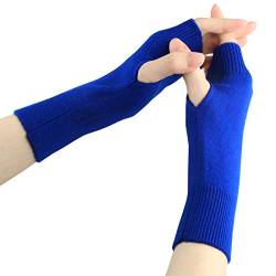 Larcele Kaschmir Damenwärmer Fingerlose Handschuhe BZST-02 MEHRWEG (Blau,Modell 4461) von Larcele