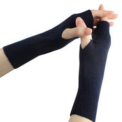 Larcele Kaschmir Handschuhe Fingerlose Fäustlinge Handwärmer für Damen BZST-02 (Blau 4562) von Larcele
