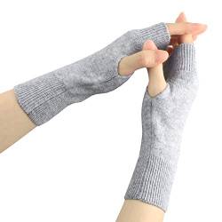 Larcele Kaschmir Handschuhe Fingerlose Fäustlinge Handwärmer für Damen BZST-02 (Grau 4553) von Larcele