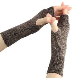 Larcele Kaschmir Handschuhe Fingerlose Fäustlinge Handwärmer für Damen BZST-02 (Grau 4560) von Larcele