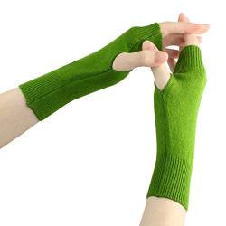 Larcele Kaschmir Handschuhe Fingerlose Fäustlinge Handwärmer für Damen BZST-02 (Grün 4559) von Larcele