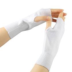 Larcele Kaschmir Handschuhe Fingerlose Fäustlinge Handwärmer für Damen BZST-02 (Weiß) von Larcele