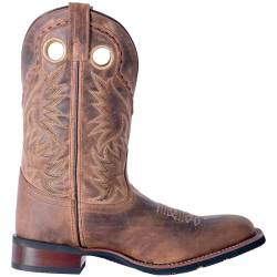 Laredo Herren Kane Cowboystiefel mit quadratischem Zehenbereich Westernstiefel, Hellbraun, 45.5 EU X-Weit von Laredo