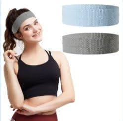 2 Stück Haarband Damen, 5cm Haarband Breit Stirnband Kampagnen Haarband Schwarz Haarband Männer, Mode-Stirnbänder Weiches Gewebe Dehnbare Haarbänder Für Make-Up, Yoga, Laufen, Sport (B) von Larfraecy