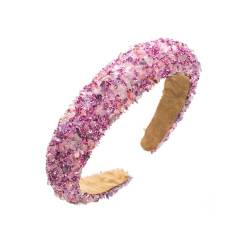 3Farben Strass-Stirnbänder,Glitzernde Kristall Stirnbänder,Barock Boho-Schmuck-Stirnband Breites Haarband Haarreif,Gepolstert Mode-Stirnband,Glitzernder FauxDiamant-Stirnband für Damen Mädchen(pink) von Larfraecy