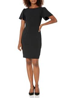 Lark & Ro Fluid Crepe Short Sleeve Flutter dresses, schwarz, US 6 (EU S - M) von Lark & Ro