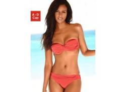 Bügel-Bandeau-Bikini LASCANA Gr. 36, Cup D, rot (hummer) Damen Bikini-Sets Ocean Blue von Lascana