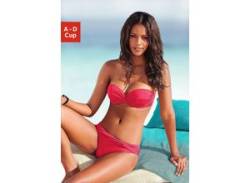 Bügel-Bandeau-Bikini LASCANA Gr. 42, Cup D, rot Damen Bikini-Sets Ocean Blue Bestseller von Lascana