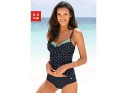 Bügel-Tankini-Top LASCANA "Monroe" Gr. 36, Cup C, bunt (marine, türkis) Damen Bikini-Oberteile Ocean Blue von Lascana