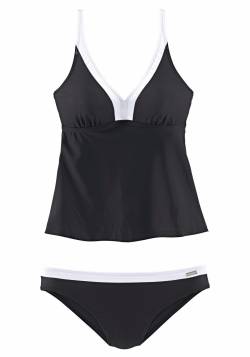 Große Größen: LASCANA Bügel-Tankini im trendigen Retro-Look, schwarz-weiß, Gr.40E von Lascana