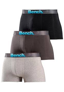 Lascana Bench Herren Boxershorts Retroshorts | 3 Stück (XXL | 2XL | 8, Schwarz | Grau Melange | Dunkelgrau) von Lascana