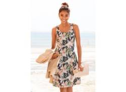 Sommerkleid LASCANA Gr. 36, N-Gr, bunt (marine, apricot, bedruckt) Damen Kleider Strandkleider von Lascana