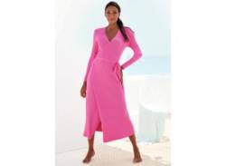 Strickkleid LASCANA "-Loungekleid" Gr. 32/34, N-Gr, pink Damen Kleider Langarm von Lascana