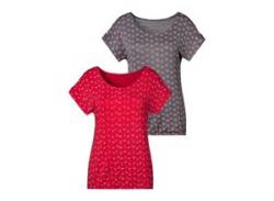 T-Shirt LASCANA Gr. 48/50, rot (rot, dunkelgrau) Damen Shirts Jersey von Lascana