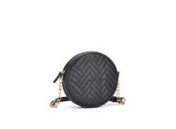 Umhängetasche LASCANA Gr. B/H/T: 18 cm x 18 cm x 4,5 cm, schwarz Damen Taschen Minitasche Schultertasche Circle-Bag Umhängetasche Handtasche Handtaschen kleine runde Minibag von Lascana