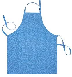 Lashuma Schürze Damen u. Männer 80x65 cm, Kochschürze mit Tasche, Backschürze blau Druck: Kornblume von Lashuma