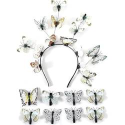 3D-Schmetterlings-Stirnband für Damen, Schmetterlingskostüm, Stirnband, Frühlings-Haarband, Mädchen, Party, Kopfbedeckung, Rollenspiel, Haarschmuck, Party-Thema von Laspi
