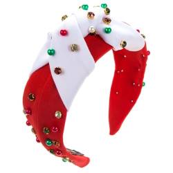 Glitzerndes Weihnachts-Stirnband für Damen, breite Krempe, Stirnbänder mit Perlenverzierung für Mädchen, zum Waschen des Gesichts, Sport, Gesichtswaschen, Stirnbänder für Damen, Großpackung zum von Laspi