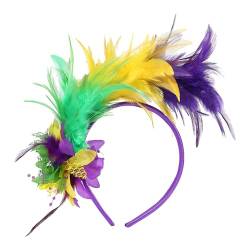 Laspi Fascinator Feder-Stirnband für TeaParty, Rollenspiel, Kostüm-Zubehör, 1920er-Jahre, Haarband, Karneval, Party, Rollenspiel, Kopfschmuck, Damen, Verkleidungszubehör von Laspi