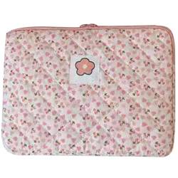 Multifunktionale Dokumententasche für Notebooks, niedliche Blumen-Laptophülle, 28,9 cm, 33,5 cm, 35,6 cm, praktische Dokumentenaufbewahrung, Tasche, Studentenakte, rosa blume, 14 inches von Laspi