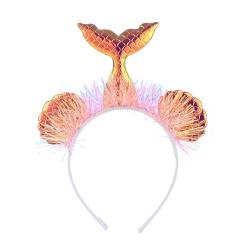 Neujahrs-Meerjungfrauen-Haarband für Erwachsene, Teenager, Feier, Party, Haarreif, glänzende Fischschuppen-Haarbänder, bunte Haarreifen, Weihnachts-Stirnbänder für Erwachsene, Weihnachts-Stirnbänder von Laspi