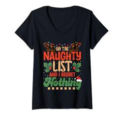Auf der Naughty List und ich bereue nichts Weihnachten Matching T-Shirt mit V-Ausschnitt von Last Minute Christmas Gifts Matching Family Shirts