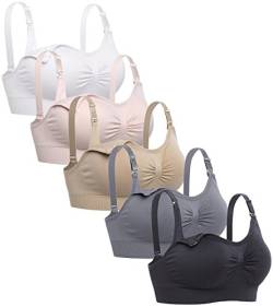 Lataly Damen Still-BH, drahtlos, Still-BH, Schwangerschafts-Bralette, 5 Stück, 5 Stück, X-Large von Lataly