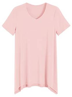 Latuza Damen-Tunika-T-Shirt, Viskose, Loungewear, kurzärmelig, Helles Pink, XX-Large Mehr von Latuza