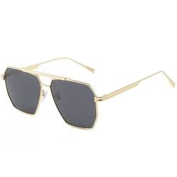 Laufbursche STILUS retro oversized polarisierte Sonnenbrille für Damen Herren UV400 klassisch groß übergroß Metall gold/schwarz von Laufbursche