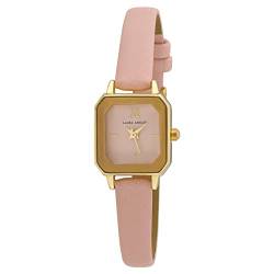 Laura Ashley Women's 22mm Faceted 22mm Tank Case Vegan Leather Strap Watch (Gold) von Laura Ashley